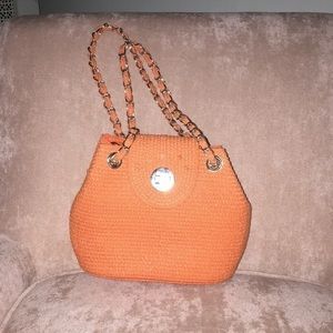NEW‎ orange and gold Straw purse